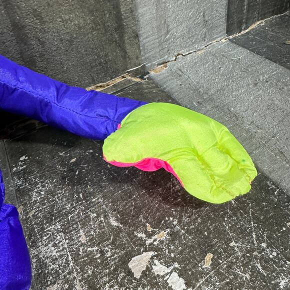 Fisher Price 1994 Puffalump Blue Chattering Chimp Monkey Stuffed Animal Plush - Picture 7 of 9